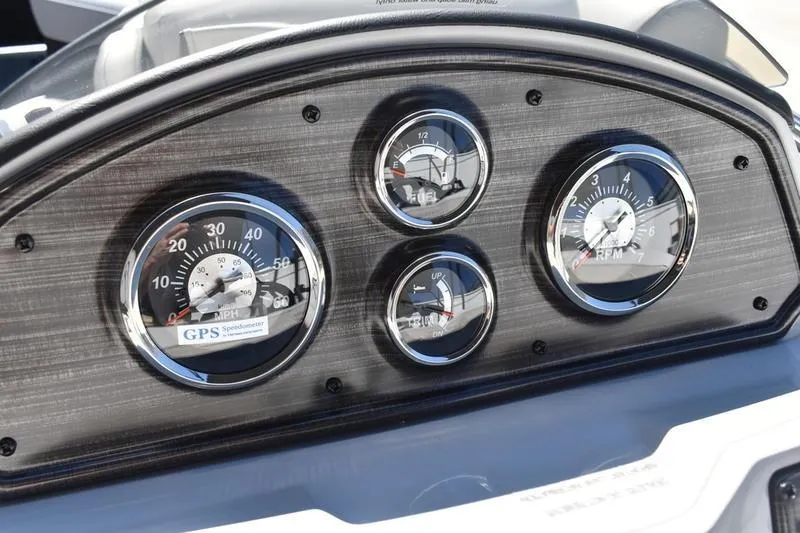 Slide: The Image of Dashboard of 2026 Lowe SS 230 boat with speedometer and gauges. - 36