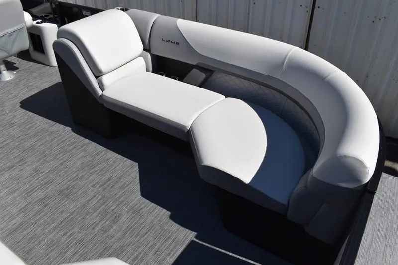 Slide: The Image of 2026 Lowe SS 230 boat interior with sleek, modern seating design. - 9