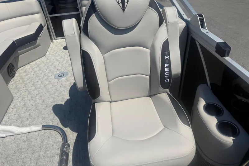 Slide: The Image of Luxurious seating on 2026 Trifecta 22 LE RF LE 2.75 pontoon boat. - 9