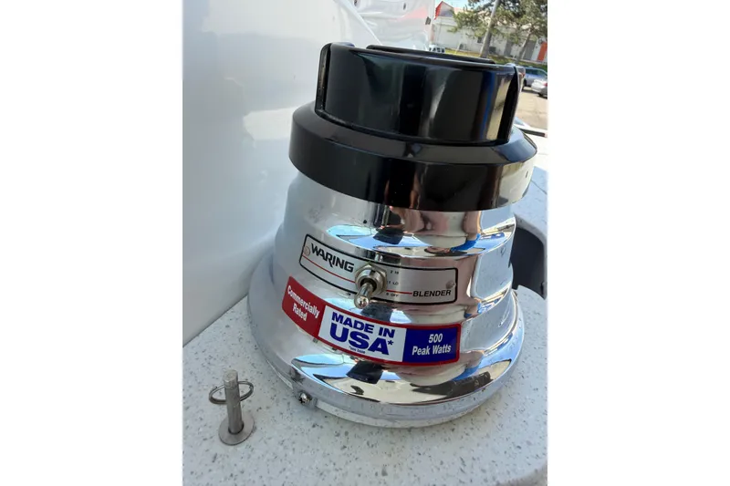 Slide: The Image of Commercial Waring blender on 2019 Rinker EX 320 boat, 500 peak watts, Made in USA. - 19