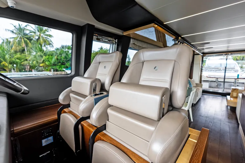 Slide: The Image of Luxurious interior of 2017 Azimut Fly 72 yacht with plush seating and modern design. - 76