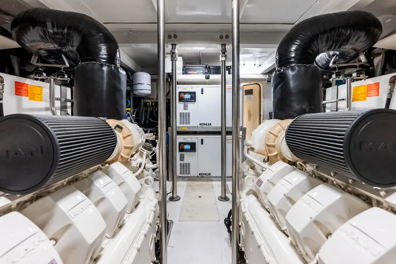 Slide: The Image of Engine room of 2017 Azimut Fly 72 yacht with Kohler generators and MAN engines. - 87
