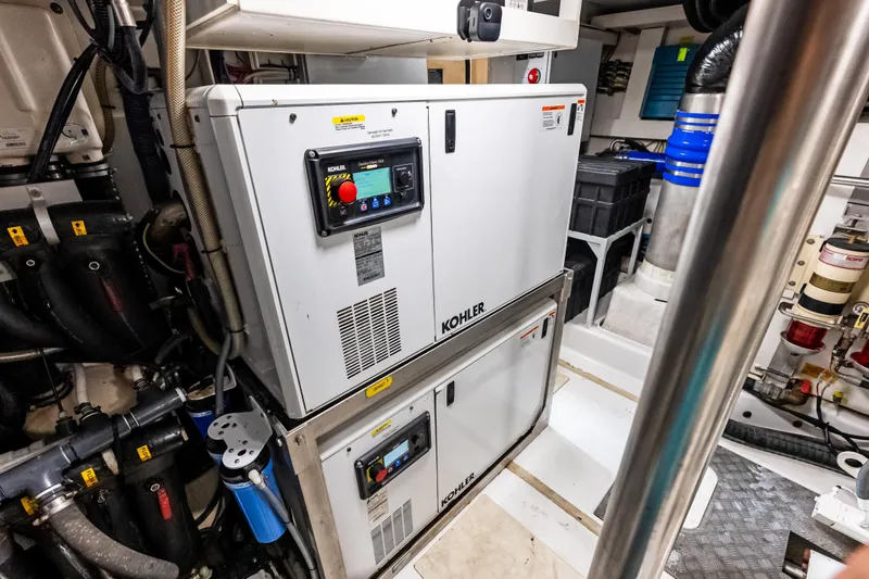 Slide: The Image of Engine room of 2017 Azimut Fly 72 yacht featuring Kohler generator system. - 90