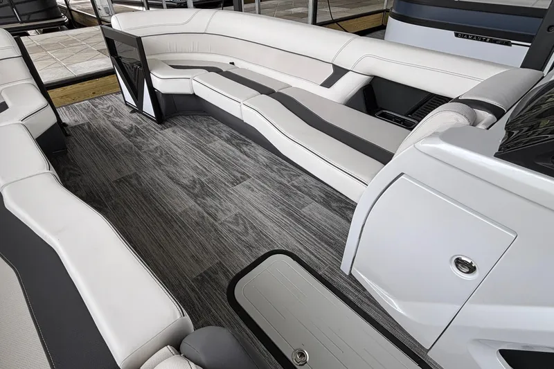 Slide: The Image of Luxurious interior of 2026 Viaggio D26U boat with sleek seating and modern flooring. - 11