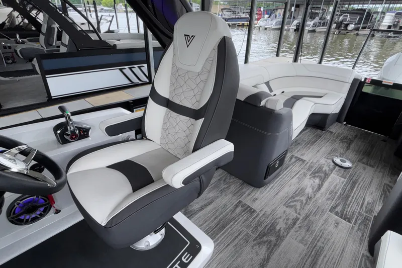 Slide: The Image of Luxurious interior of 2026 Viaggio D26U boat with modern seating and sleek design. - 28