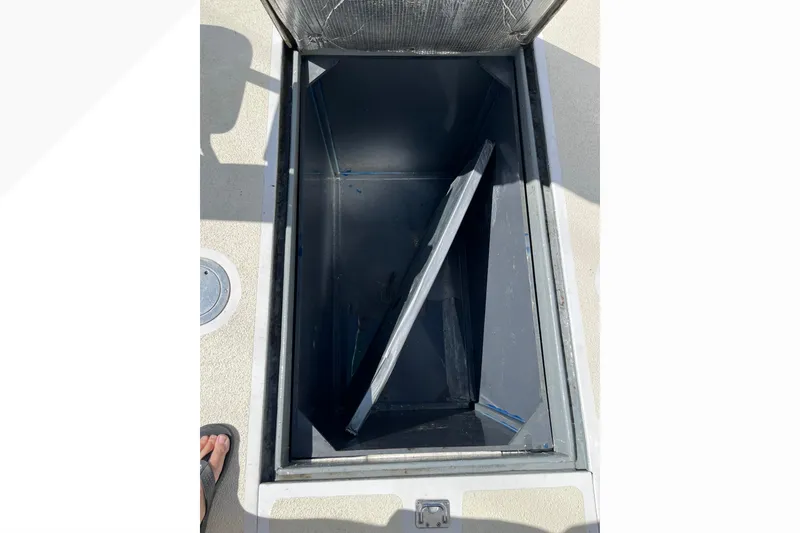 Slide: The Image of Electrical compartment of a 1971 Pacifica 44 Convertible boat, featuring wiring and equipment. - 22