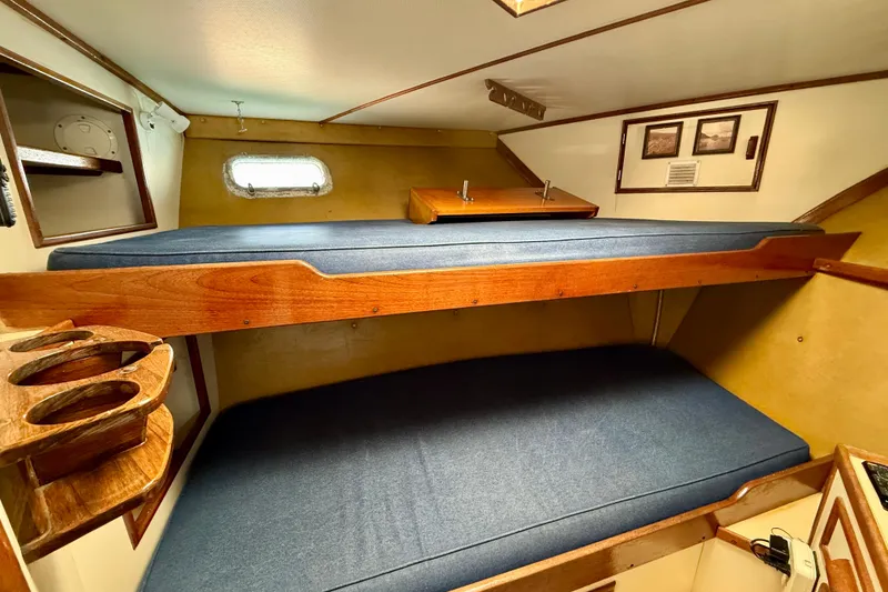 Slide: The Image of Shower area in a 1971 Pacifica 44 Convertible, featuring modern fixtures and dispensers. - 48