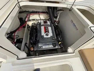 Slide: The Image of Engine compartment of 2023 Bayliner VR5 Bowrider I/O. - 3