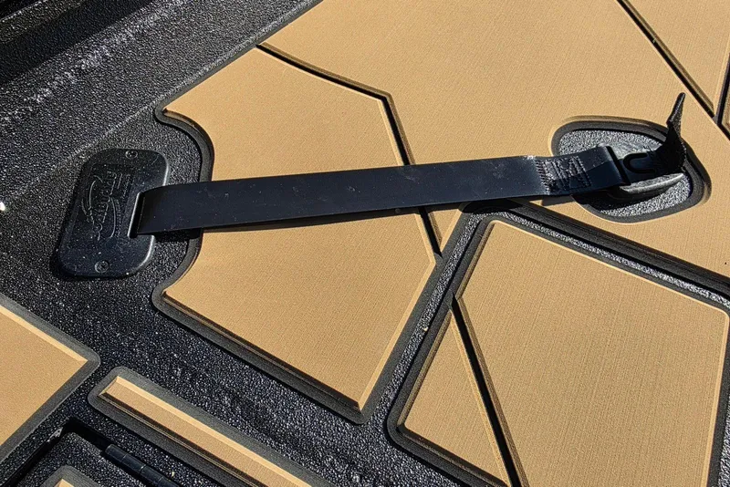 Slide: The Image of Close-up of Excel EX 183 kayak deck with strap, 2026 model. - 21