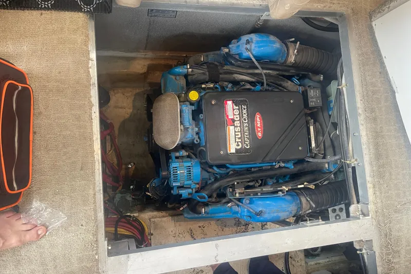 Slide: The Image of Engine compartment of a 2008 Carver 41 Cockpit Motor Yacht with Crusader 8.1 MPI engine. - 31