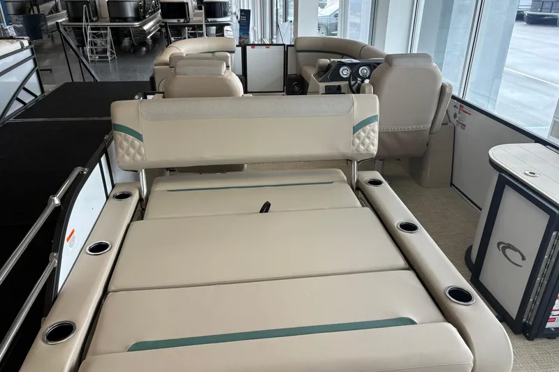 Slide: The Image of Interior of Crest 230SLC Conquest 2026 with luxurious seating. - 5