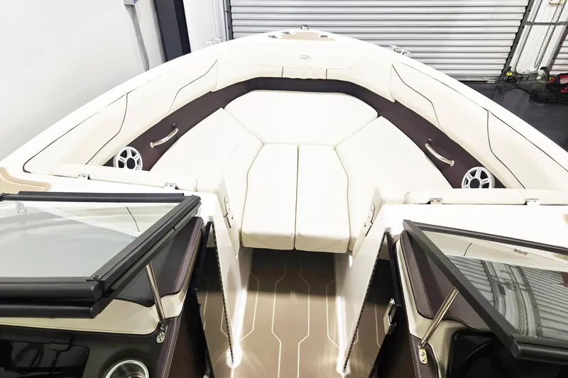 Slide: The Image of Luxurious interior of 2026 Regal LX2 boat with plush seating and modern design. - 5