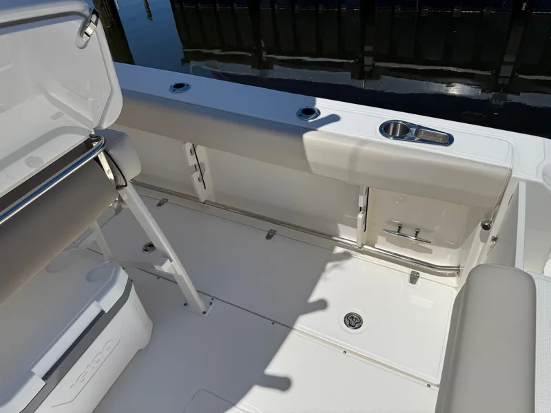 Slide: The Image of Interior of the 2024 Boston Whaler 230 Outrage boat. - 27