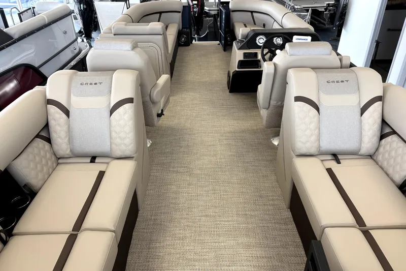 Slide: The Image of Interior of Crest 235 SLC Conquest 2026 with luxurious seating. - 3