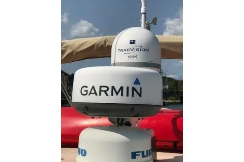 Slide: The Image of Garmin and TracVision equipment on a 1996 Nordic Tug 32 boat. - 29