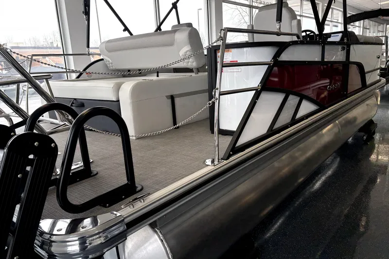 The Image of 2026 Crest 235 SLSC CONQUEST pontoon boat in showroom. - 0