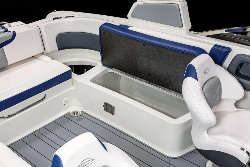 Slide: The Image of Manufacturer Provided Image: 2023 Chaparral 287 SSX boat interior with open storage compartment. - 29