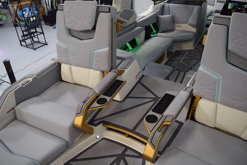 Slide: The Image of Luxurious interior of 2026 Nautique Super Air Nautique G25 Paragon boat. - 8