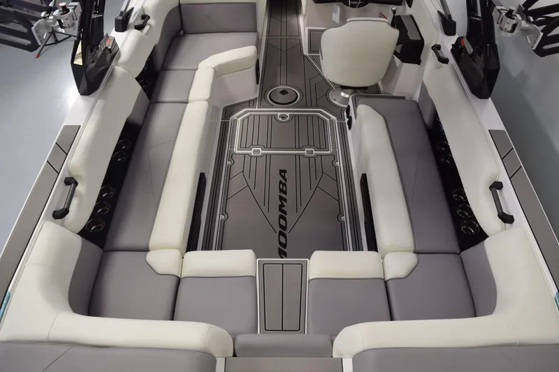 Slide: The Image of 2026 Moomba Tykon boat interior with spacious seating and modern design. - 12
