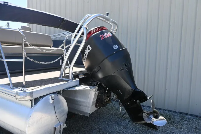 Slide: The Image of 2020 Premier 230 Sunsation RL-CL pontoon boat with Suzuki 250 outboard motor. - 11