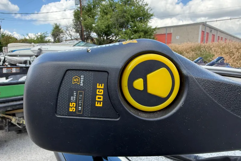 Slide: The Image of Trolling motor control on 2020 Tracker Pro Team 190 TX boat, featuring 55 lb thrust. - 21