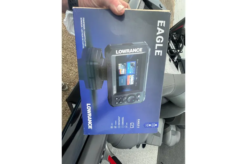 Slide: The Image of Box of Lowrance Eagle fishfinder on 2020 Tracker Pro Team 190 TX boat. - 59