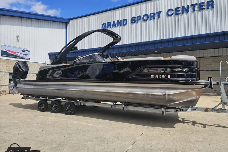 Slide: The Image of 2024 Avalon Excalibur Quad Lounge Windshield boat at Grand Sport Center. - 12