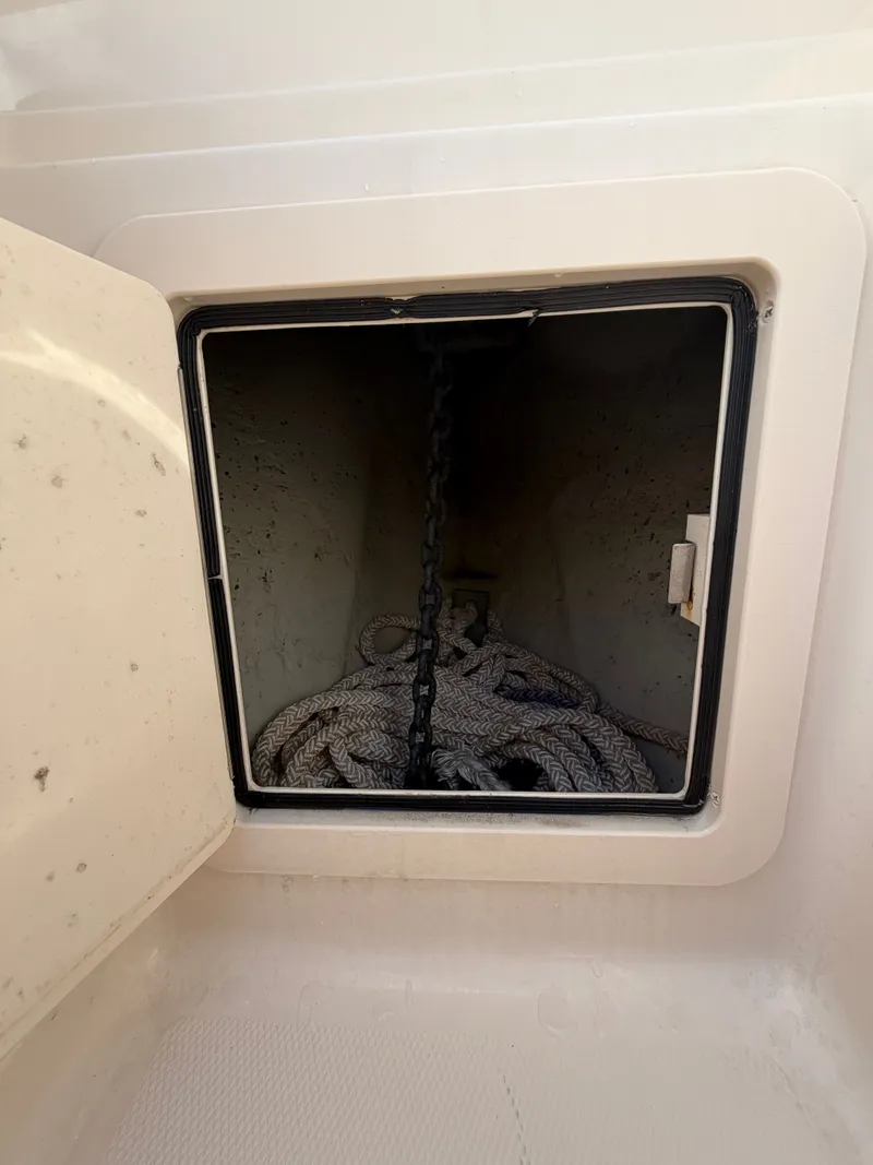 Slide: The Image of Interior view of a 2019 Grady-White Freedom 307 boat with switch. - 27