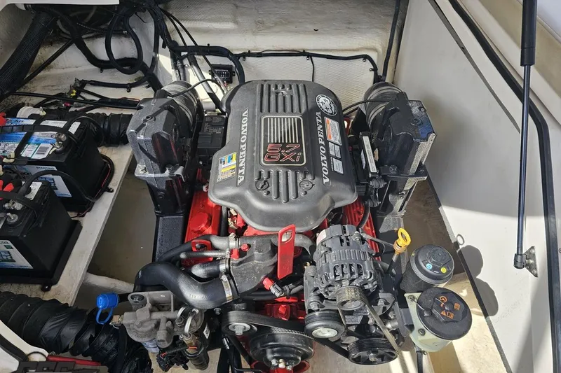 Slide: The Image of Engine compartment of a 2008 Regal 2520 FasDeck with Volvo Penta 5.7 GXI engine. - 108