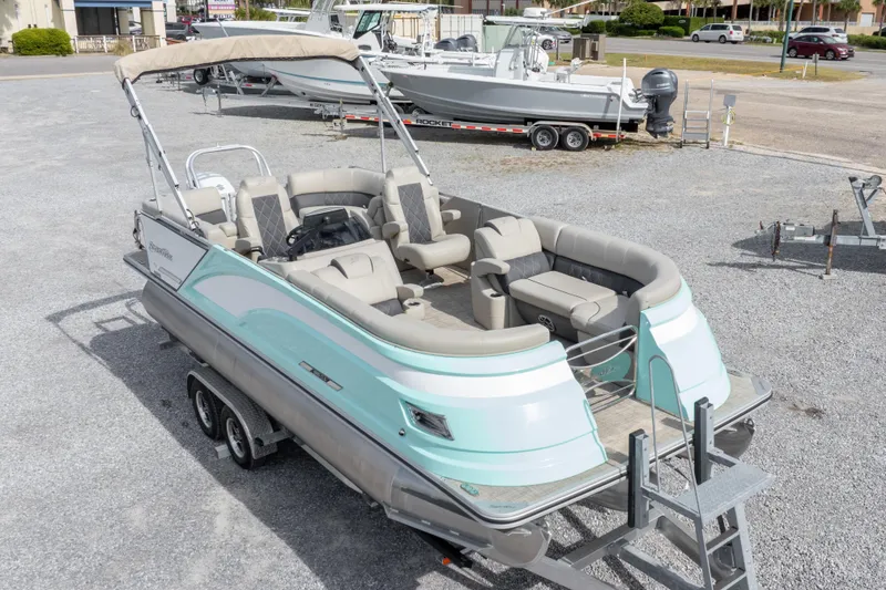 Slide: The Image of Luxurious interior of 2024 SilverWave 2210 CLS SW5 pontoon boat with plush seating. - 30