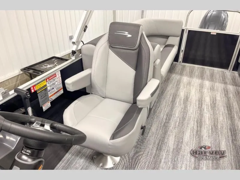 Slide: The Image of Interior of 2026 S Series SSRSF boat with gray seating. - 13