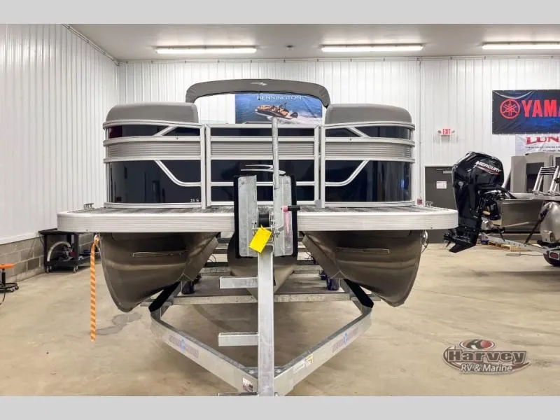 Slide: The Image of 2026 S Series SSRSF pontoon boat in a showroom. - 5