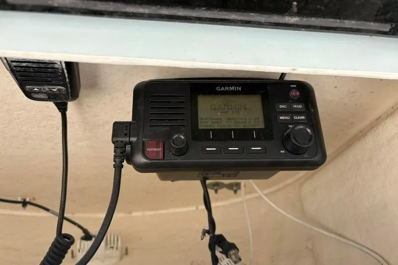 Slide: The Image of Garmin marine radio installed on a 2024 Key West 210 Bay Reef boat. - 33
