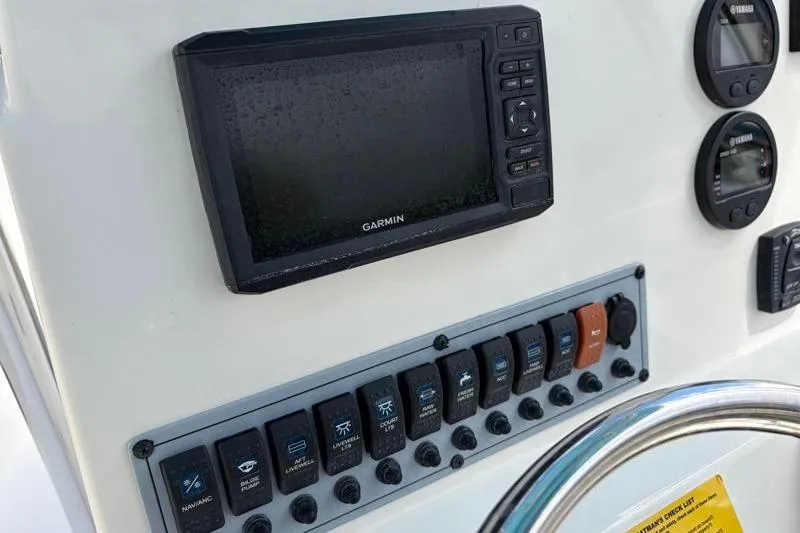 Slide: The Image of Control panel of 2025 Key West 210 Bay Reef boat with Garmin display. - 38