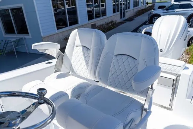 Slide: The Image of Luxurious seating in Sportsman Open 232 Center Console 2026 boat. - 13