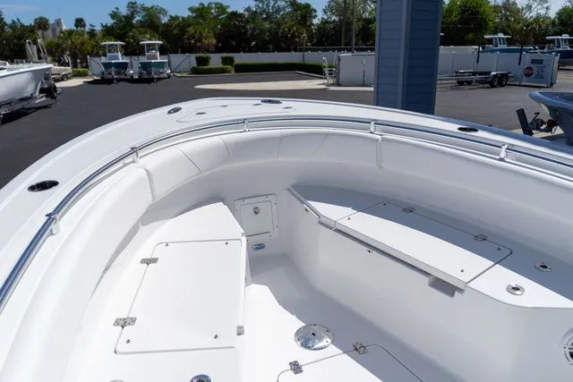 Slide: The Image of 2026 Sportsman Open 232 Center Console boat, front deck view. - 48