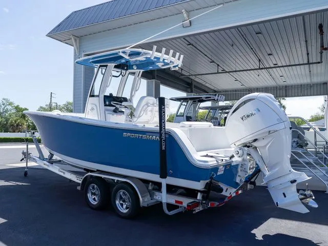 Slide: The Image of 2026 Sportsman Open 232 Center Console boat on trailer. - 5
