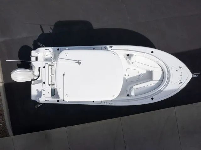 Slide: The Image of Aerial view of a 2026 Sportsman Open 232 Center Console boat. - 8