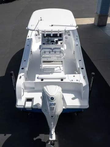 Slide: The Image of 2026 Sportsman Open 232 Center Console boat, aerial view. - 9