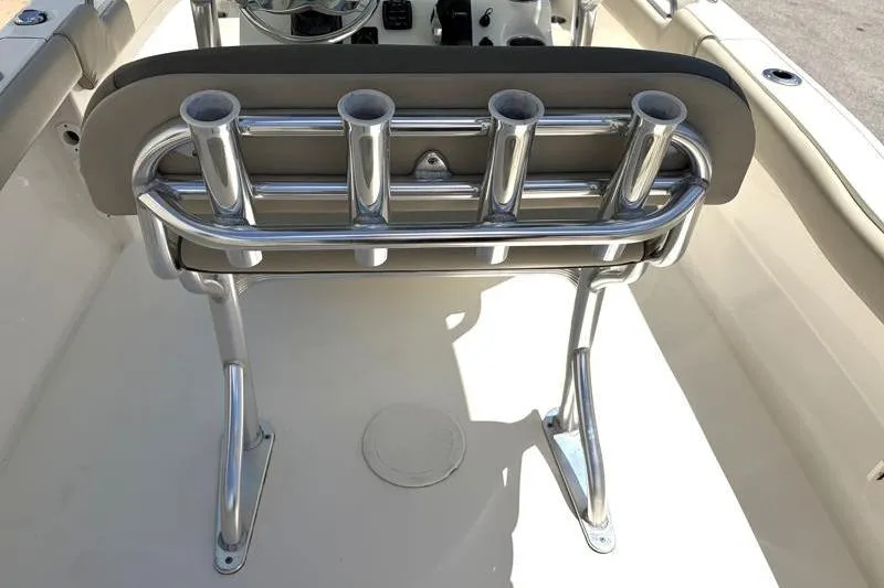 Slide: The Image of 2024 Key West 203 FS boat interior with rod holders and seating. - 36