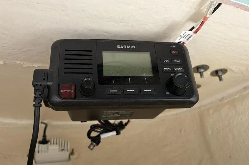 Slide: The Image of Garmin marine radio installed on a 2024 Key West 203 FS boat. - 29