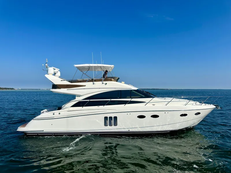 The Image of Viking Princess F54 Flybridge Yacht 2009 on open sea. - 0