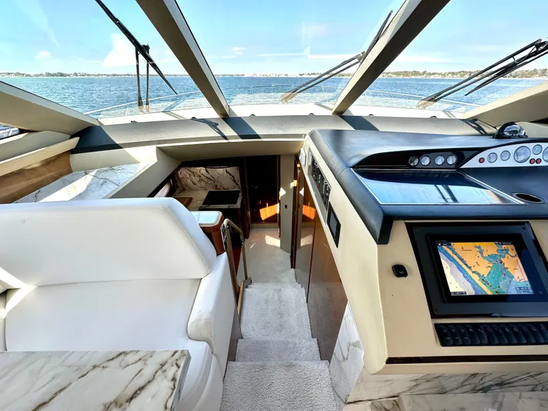 Slide: The Image of Viking Princess F54 Flybridge 2009 with modern cockpit and sea view. - 25