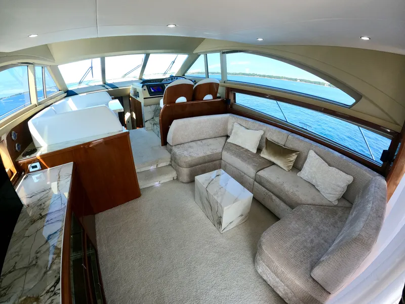 Slide: The Image of Luxurious interior of Viking Princess F54 flybridge yacht, 2009 model. - 28
