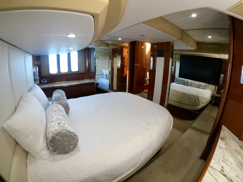 Slide: The Image of Luxurious bedroom on Viking Princess F54 flybridge yacht, 2009 model. - 37