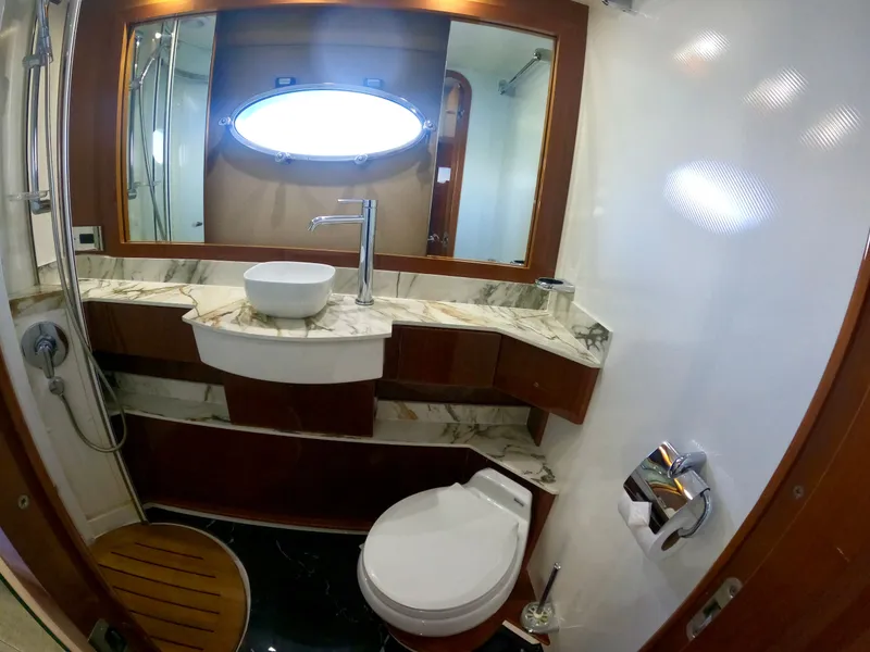 Slide: The Image of Luxurious bathroom on Viking Princess F54 Flybridge yacht, 2009 model. - 42