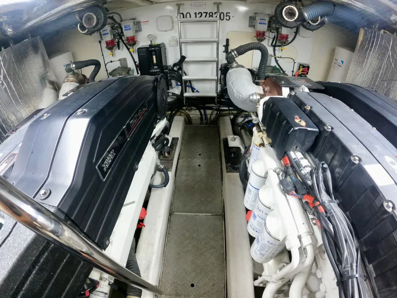 Slide: The Image of Engine room of 2009 Viking Princess F54 flybridge with Volvo Penta engines. - 44