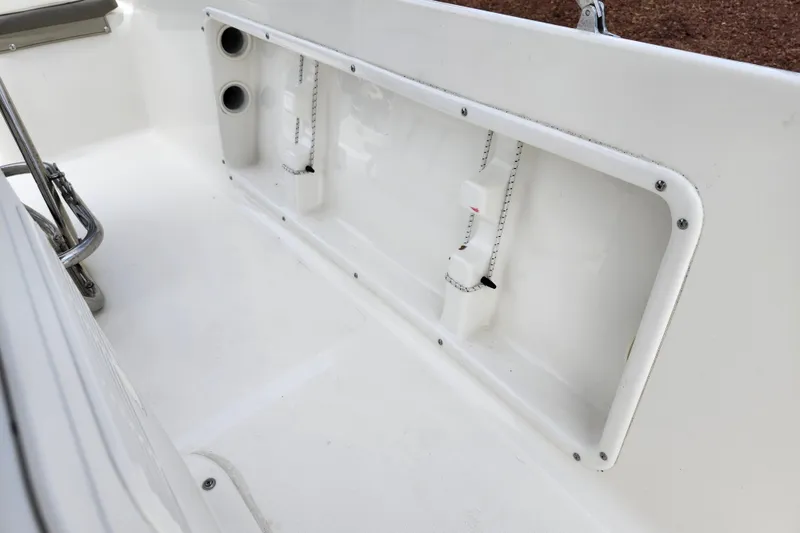 Slide: The Image of 2024 Key West 1720 Center Console boat interior, featuring a clean, white deck design. - 42