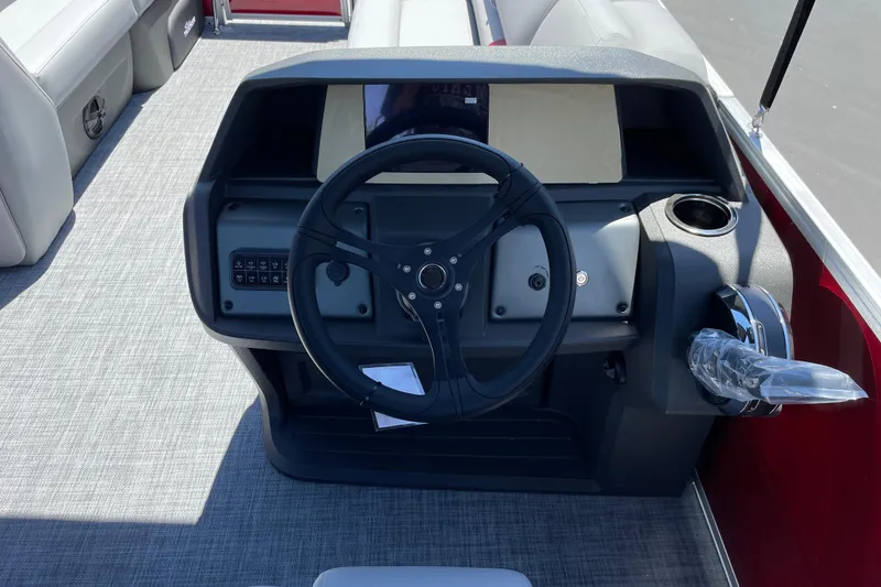 Slide: The Image of Steering console of 2026 Sun Tracker Party Barge 20 DLX pontoon boat. - 11