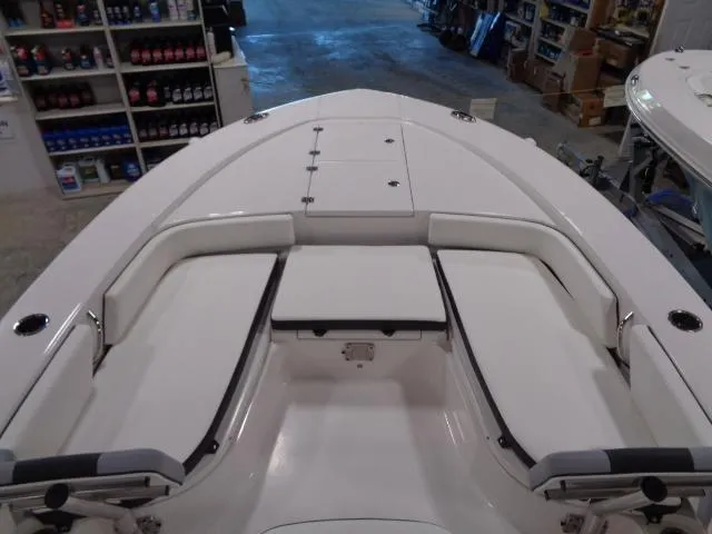 Slide: The Image of Interior view of the 2023 Robalo 246 Cayman boat model. - 3